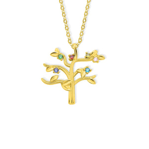 Personalized Family Tree 1-10 Birthstones Necklace Dainty Jewelry Birthday Anniversary Gift for Women