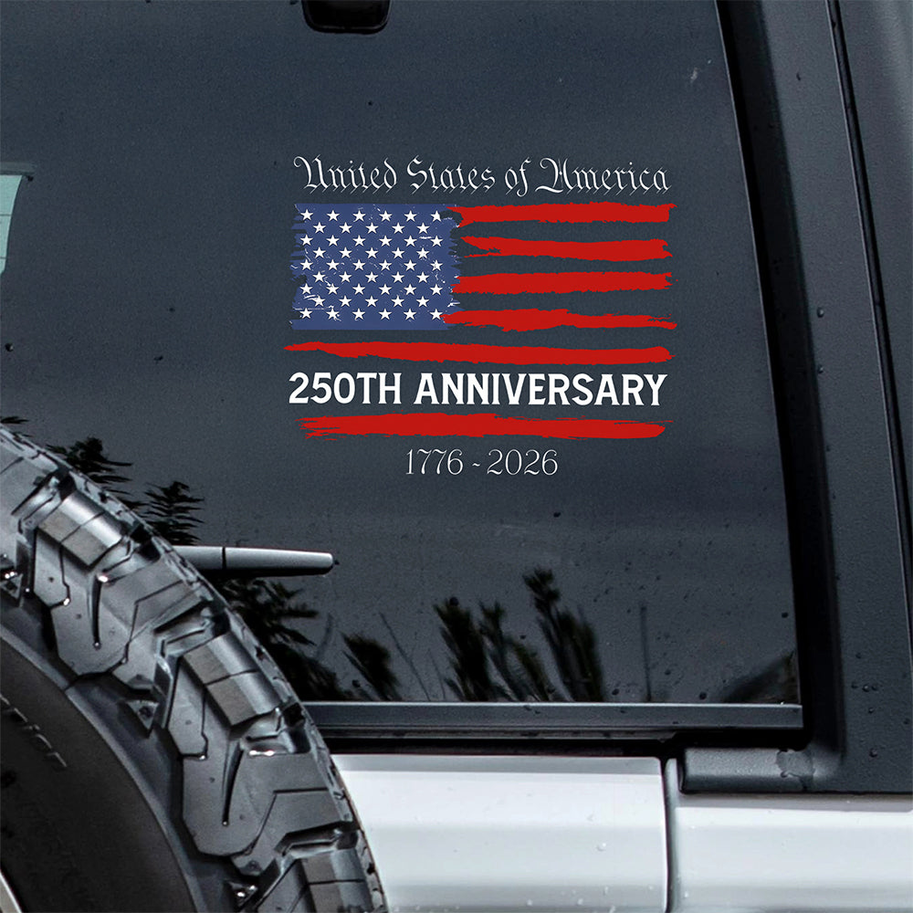 USA 250th Anniversary Semiquincentennial Car Window Decal Sticker
