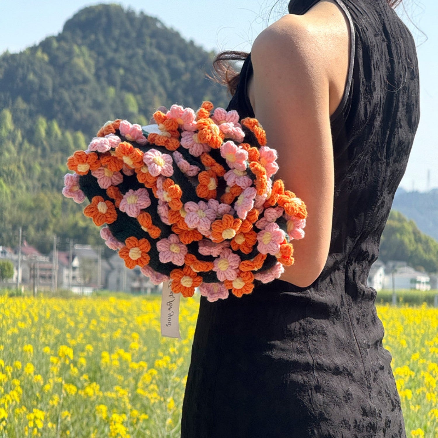 Hand-Knitted Daisy Blanket Bouquet Blanket Ready-Made Hand-Woven Flower Blanket, Gift For Mother And Girlfriend