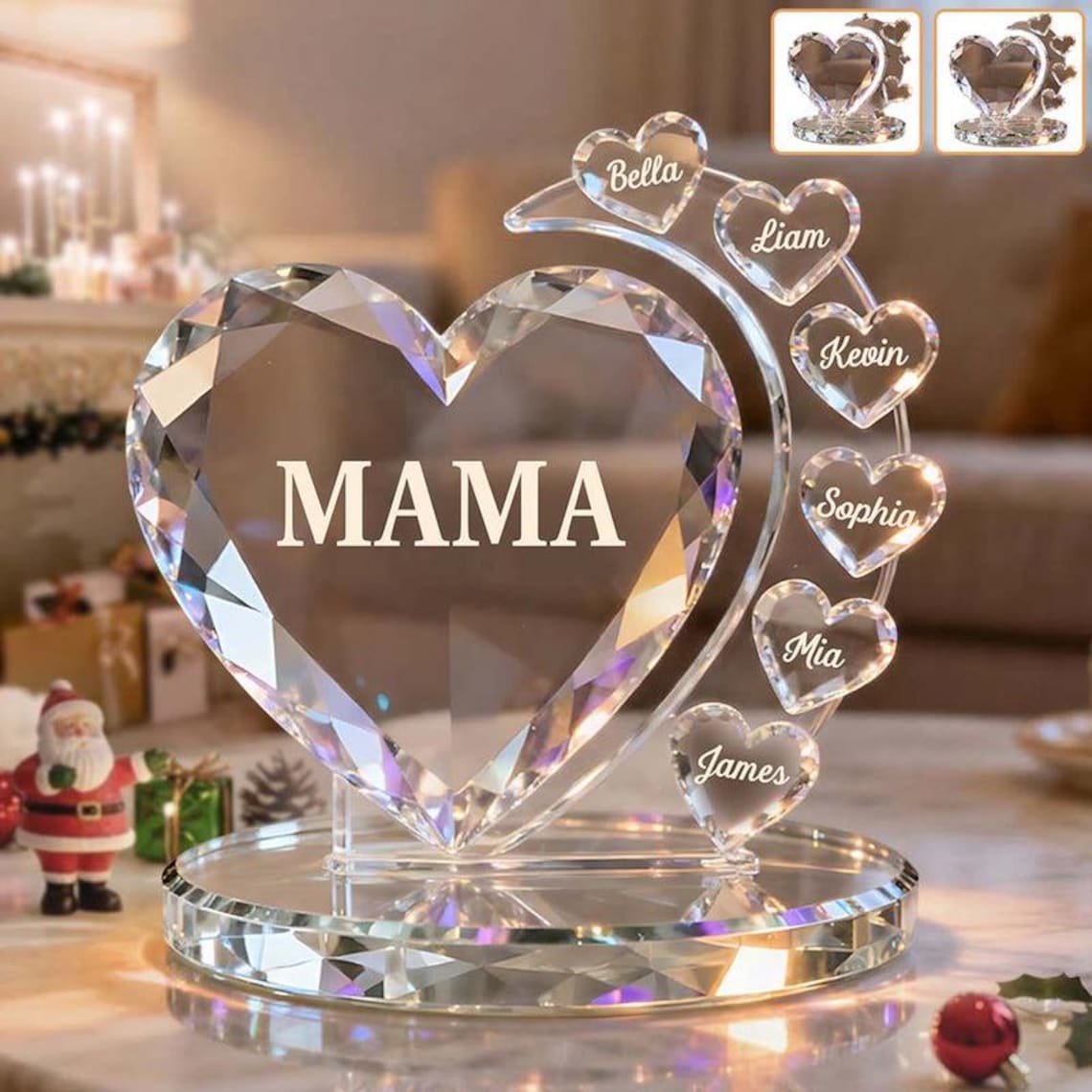 Best Mom Ever - Personalized Custom Heart-Shaped Crystal Acrylic Plaque