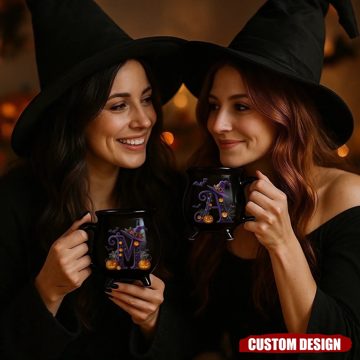 Personalized Ceramic Cauldron Coffee Mug - Halloween Witchy Gifts For Besties, Sisters, BFF, Family, Yourself - Brew And Boo