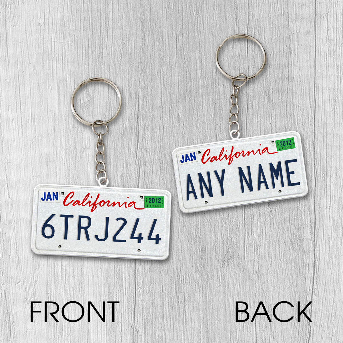 California License Plate Personalized Acrylic Keychain