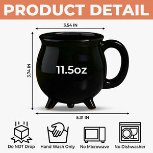 Personalized Ceramic Cauldron Coffee Mug - Halloween Witchy Gifts For Besties, Sisters, BFF, Family, Yourself - Brew And Boo