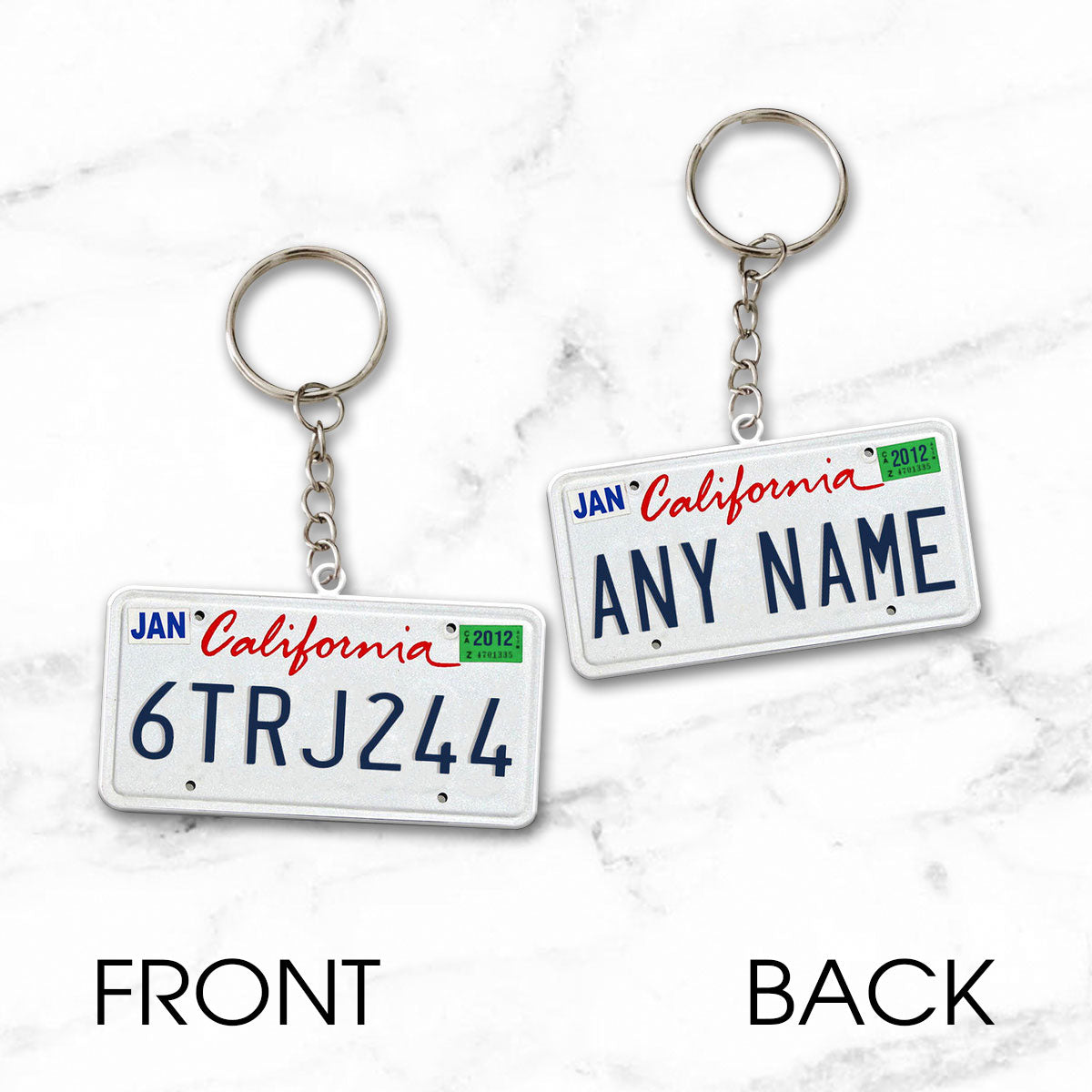 California License Plate Personalized Acrylic Keychain