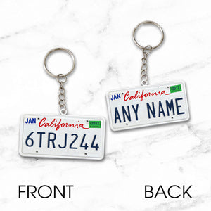 California License Plate Personalized Acrylic Keychain