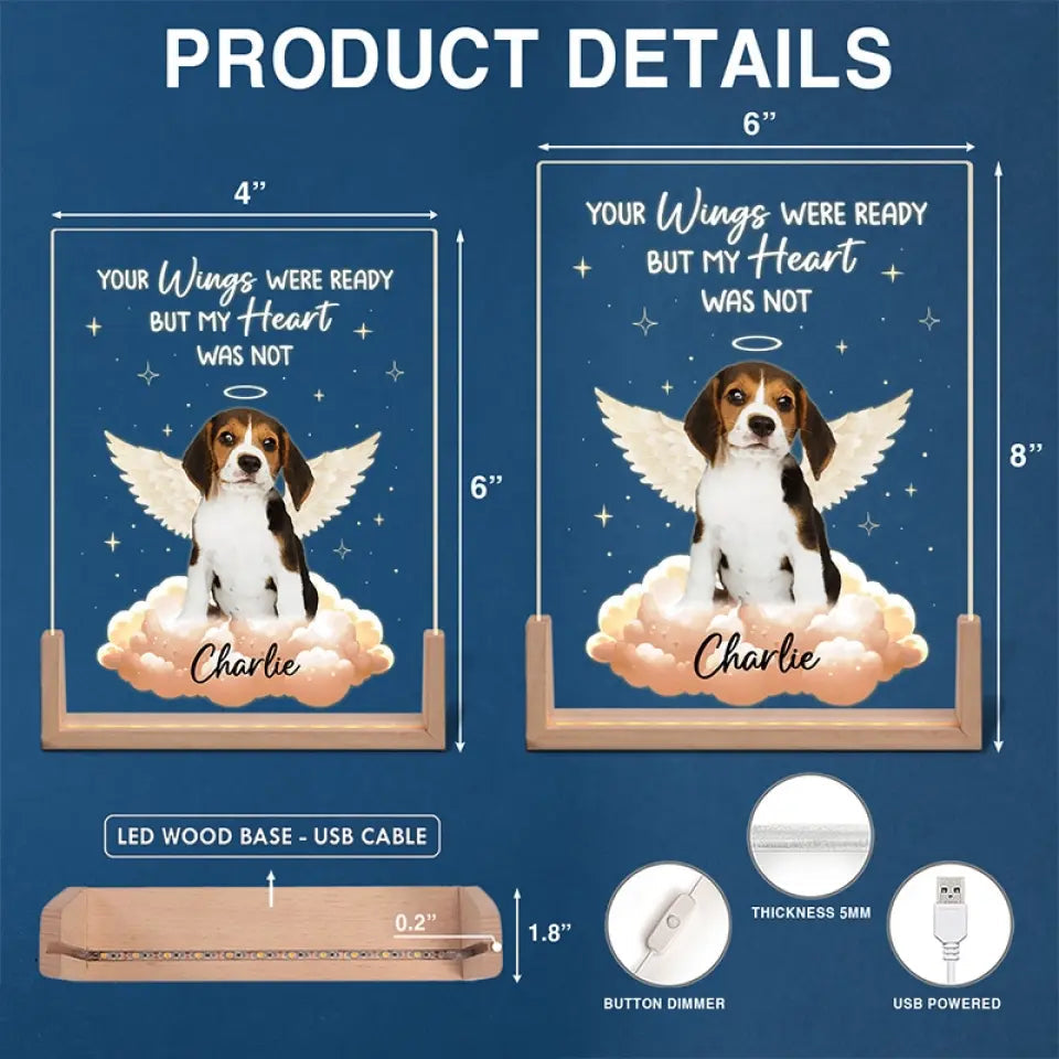 You Left Paw Prints On My Heart - Memorial Personalized Photo 3D LED Night Light