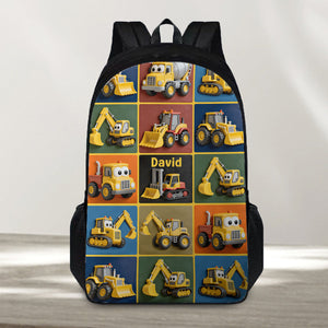 Personalized Construction Machines Kid Backpack