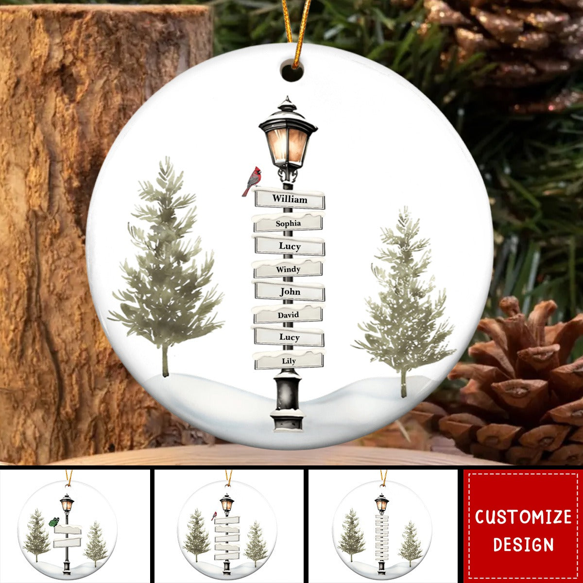 Personalised Christmas Tree Family Ceramic Ornament - 2024 New Release