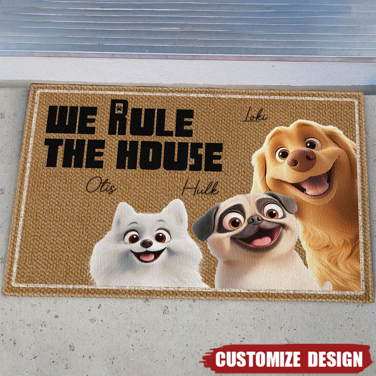We Rule The House - Personalized Doormat-Gift For Dog Lovers