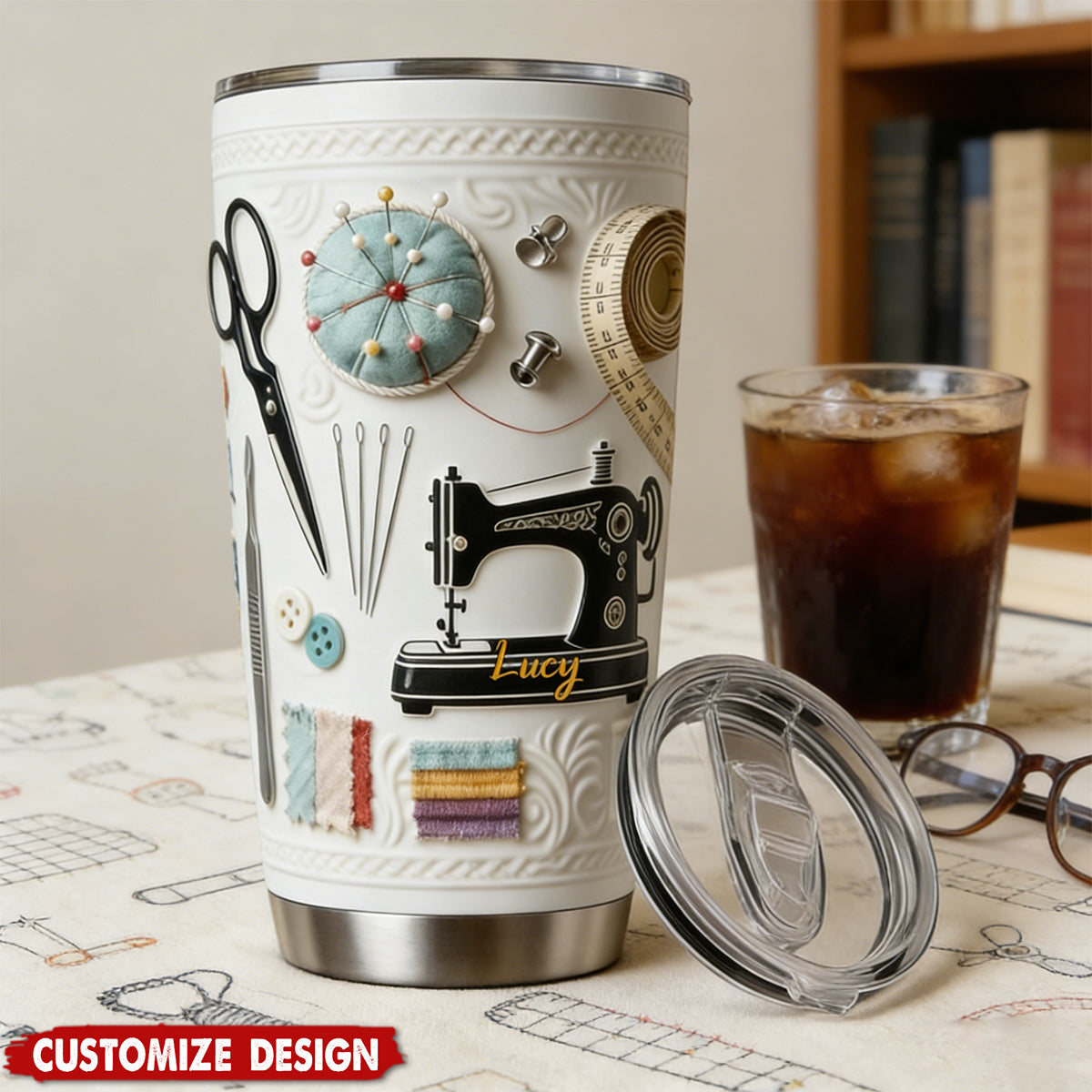 Love Sewing - Personalized Sewing Accent Mug Tumbler