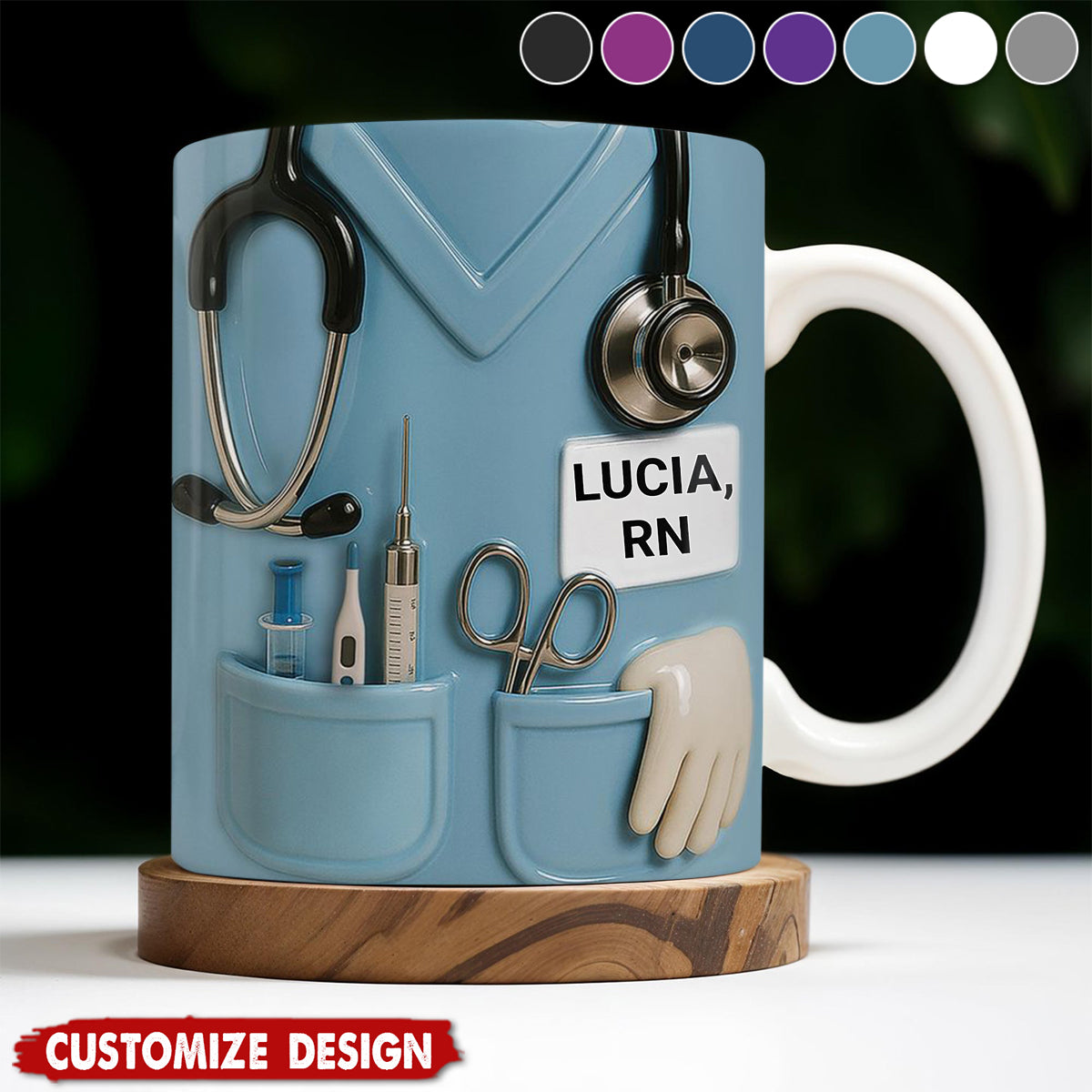 Celebrate Everyday Heroes, Stethoscope And Medical Instruments - Personalized Coffee Mug - Perfect Gift For Nurses