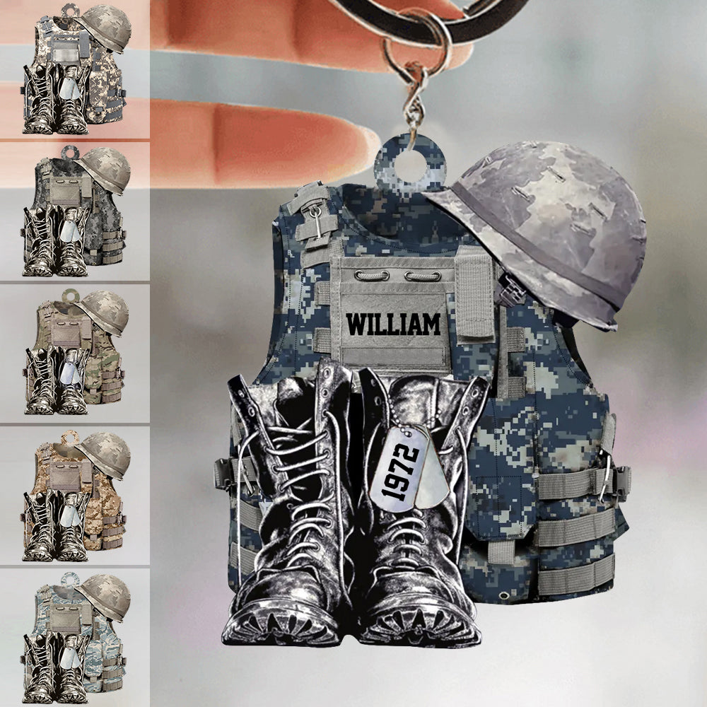 Personalized Camo Custom Name Christmas Gift Acrylic Ornament