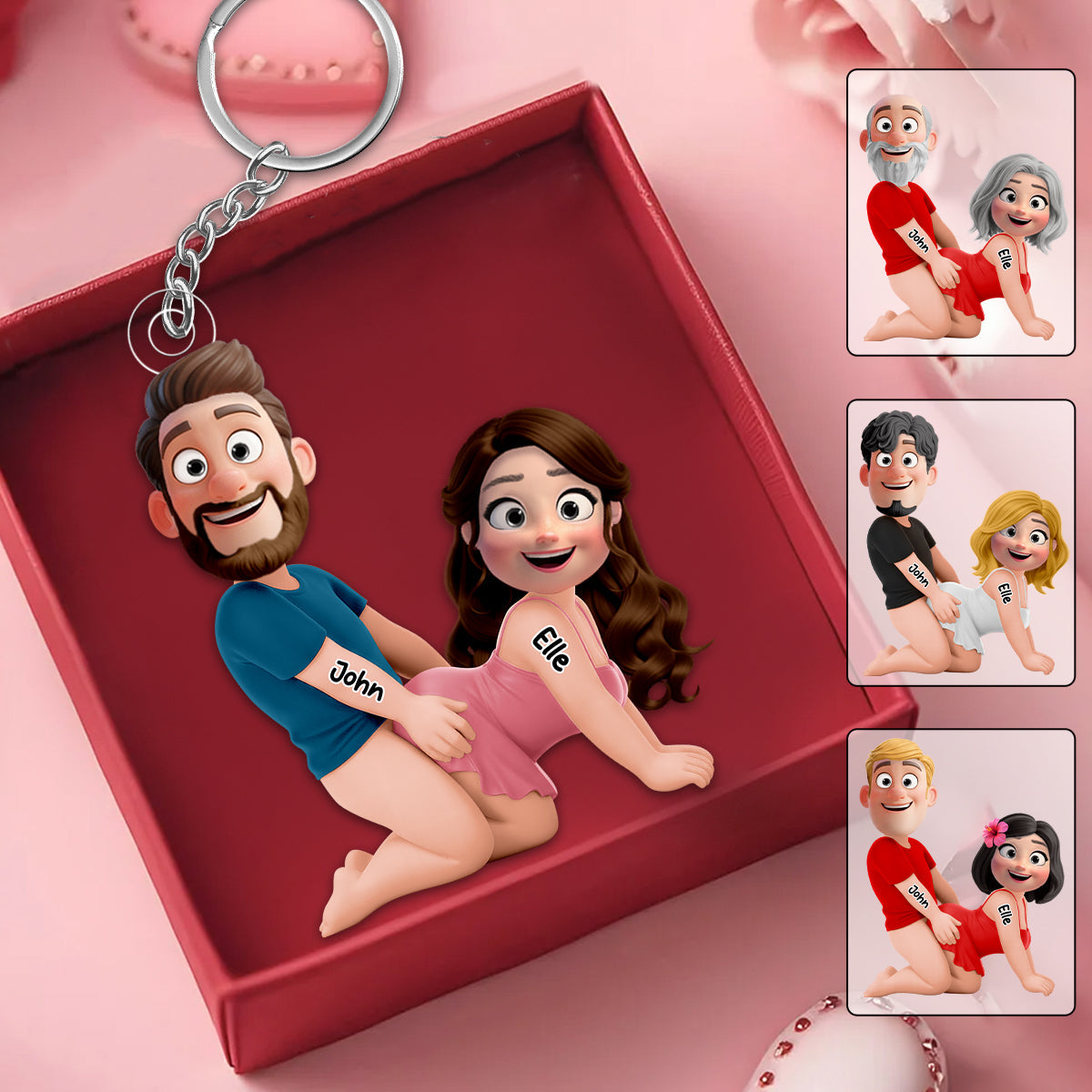 Naughty Personalized Couple Keychain - Gifts For Couple