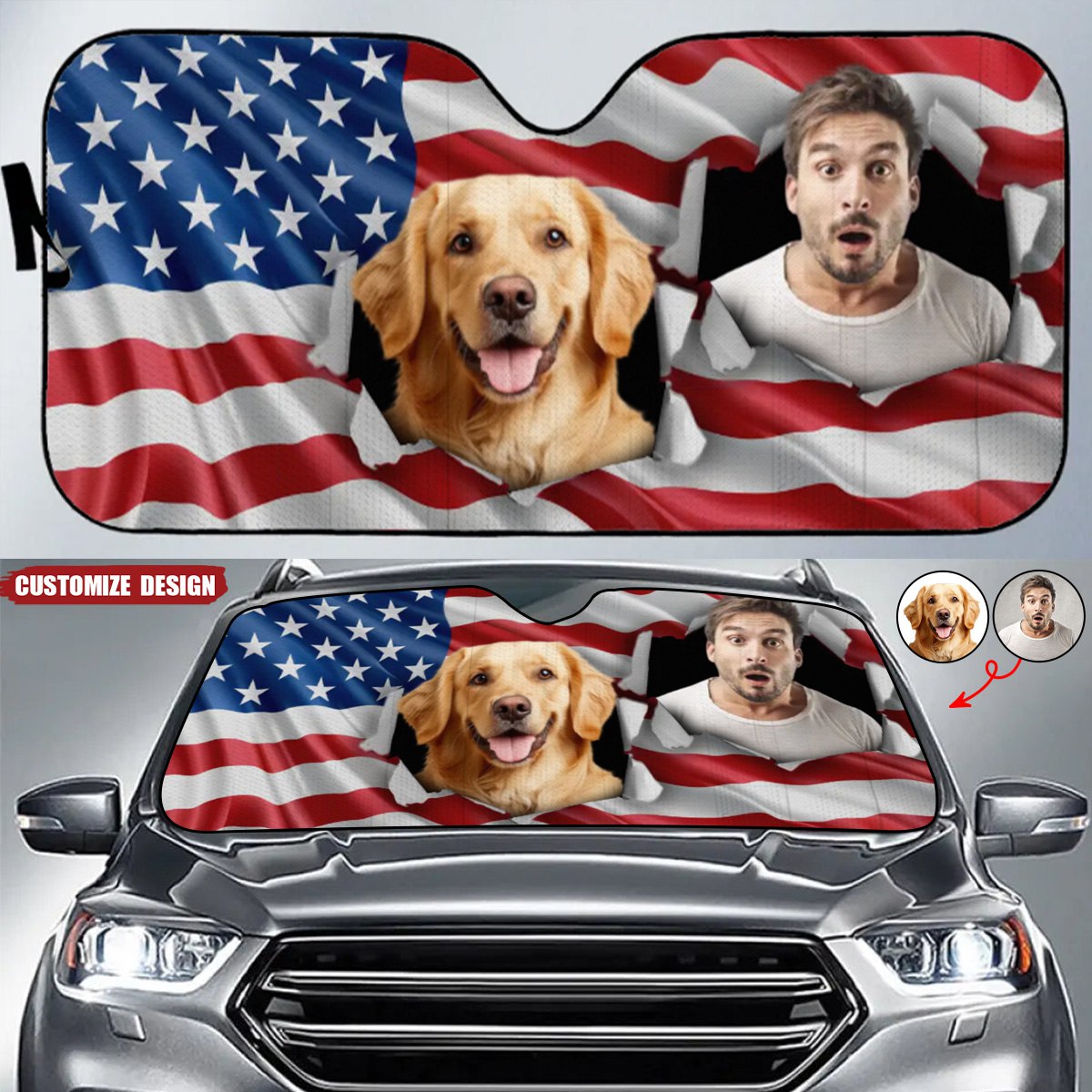 Custom Photo Let Adventures Fill Your Soul - Dog & Cat Personalized Auto Windshield Sunshade