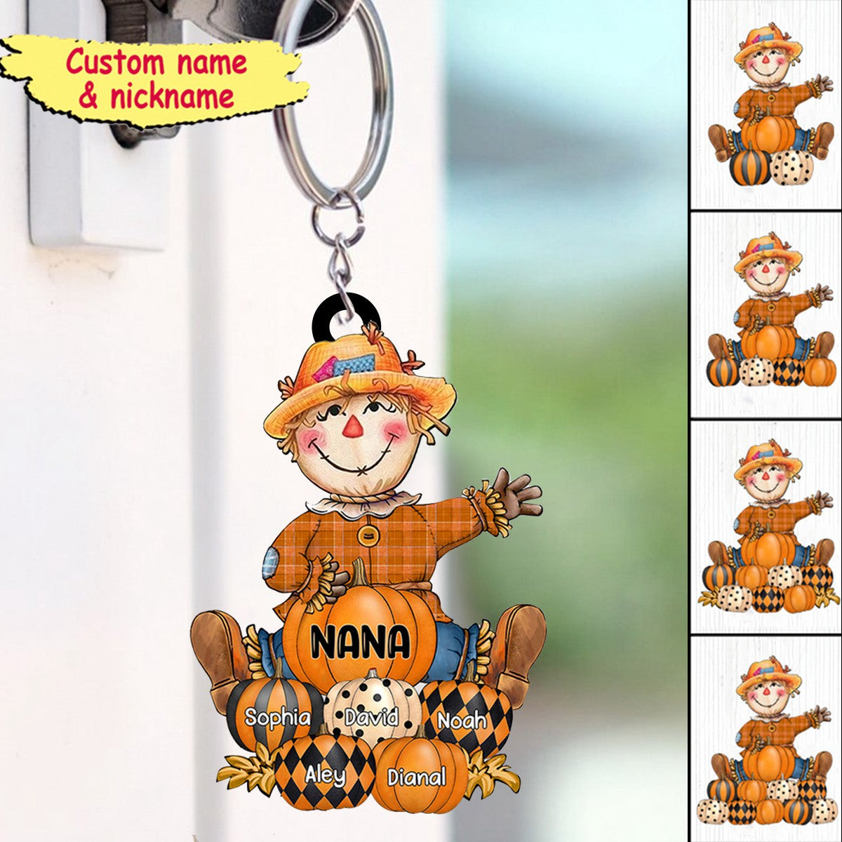 Fall Seasons, Pumpkin Grandma- Mom Personalized Acrylic Keychain