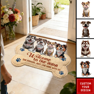 The Humans Live With Lovely Dogs - Personalized Custom Doormat