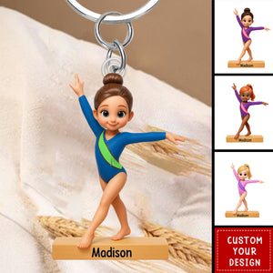 Gymnastic Girl - Personalized Acrylic Keychain - Gift For Daughter Granddaughter