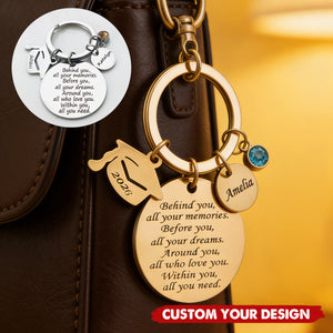 Personalized 2026 Graduation Keepsake: Gold /Silver Stainless Steel Keychain