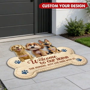 The Humans Live With Lovely Dogs - Personalized Custom Doormat