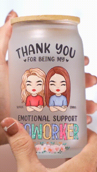 Thanks For Being My Unpaid Therapist - Personalized Glass Cup, Iced Coffee Cup - Gift For Best Friends, Sisters