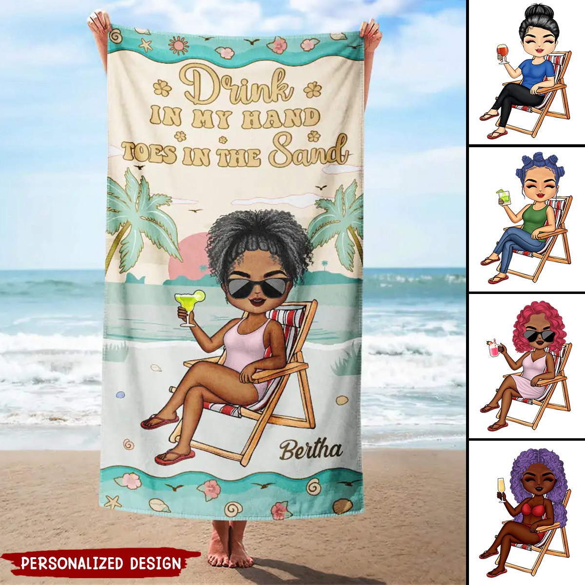 Just A Girl Who Loves Beaches Pastel Floral - Personalized Beach Towel