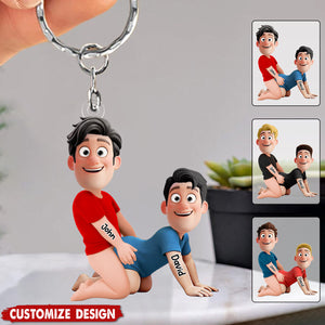 Naughty Personalized Gay Lesbian Couple Keychain - Gifts For Couple