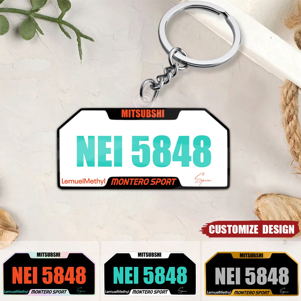 Personalized Plate Acrylic Keychain