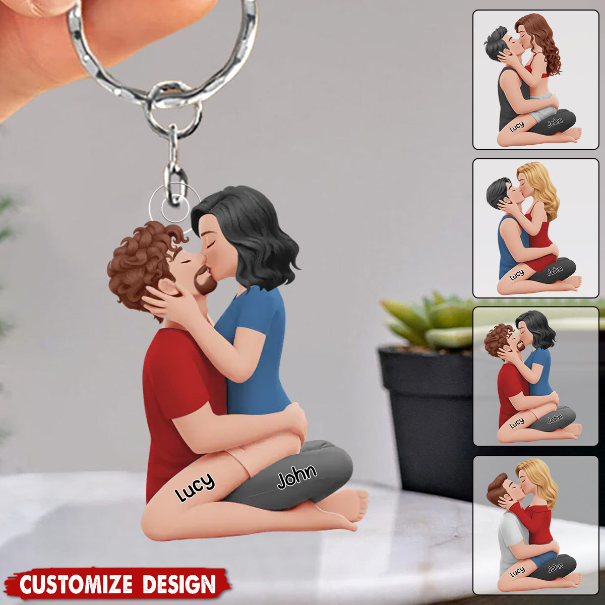 Personalized Couple Acrylic Keychain - Anniversary Wedding Gifts For Husband And Wife