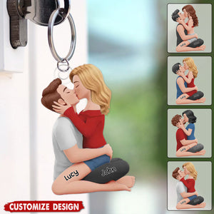 Personalized Couple Acrylic Keychain - Anniversary Wedding Gifts For Husband And Wife