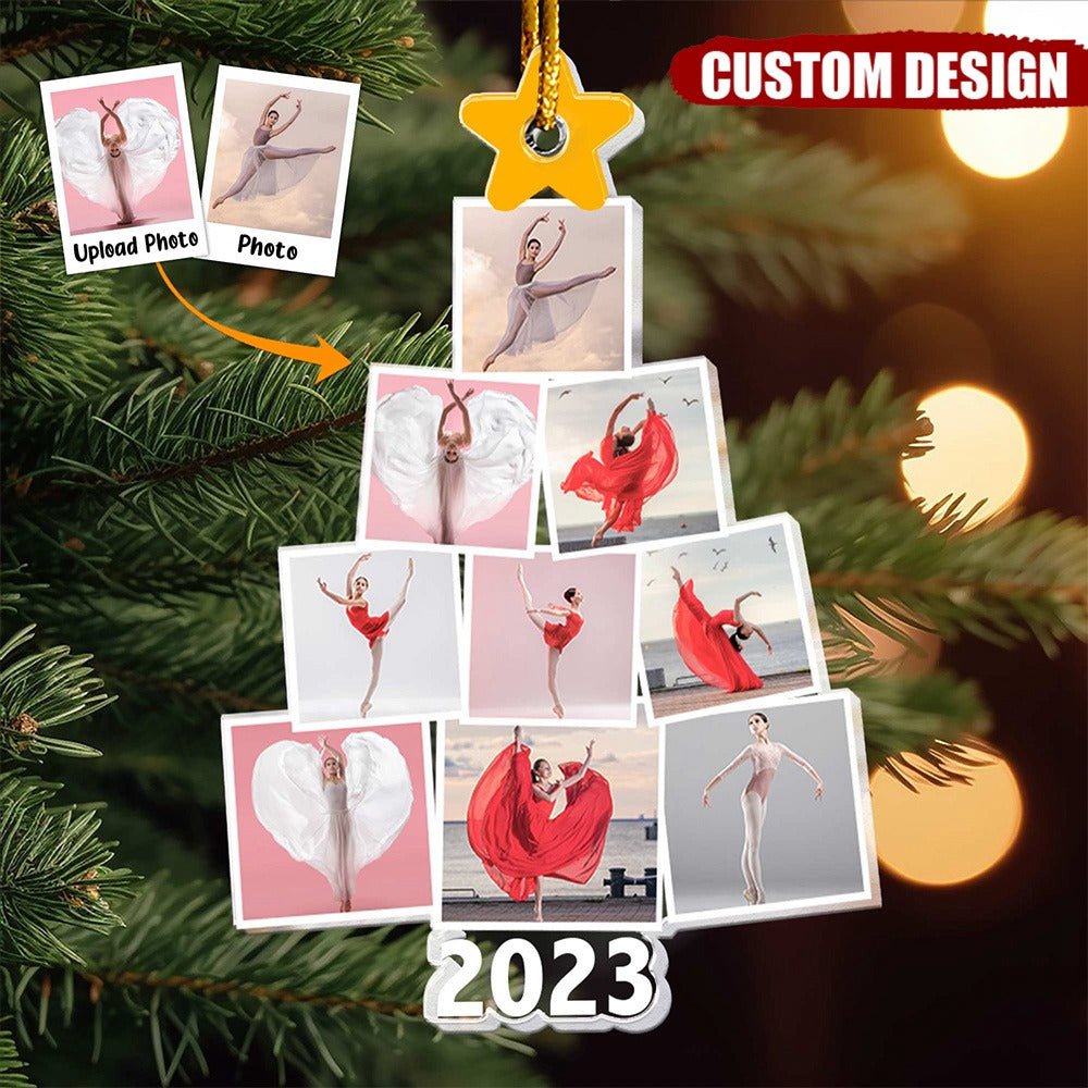 Photo Family-Couple-Pet Tree Christmas - Personalized Acrylic Photo Ornament