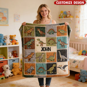 Love Dinosaur - Personalized Kid Blanket
