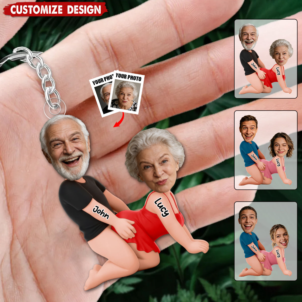 Naughty Personalized Photo Acrylic Keychain - Gifts For Couple