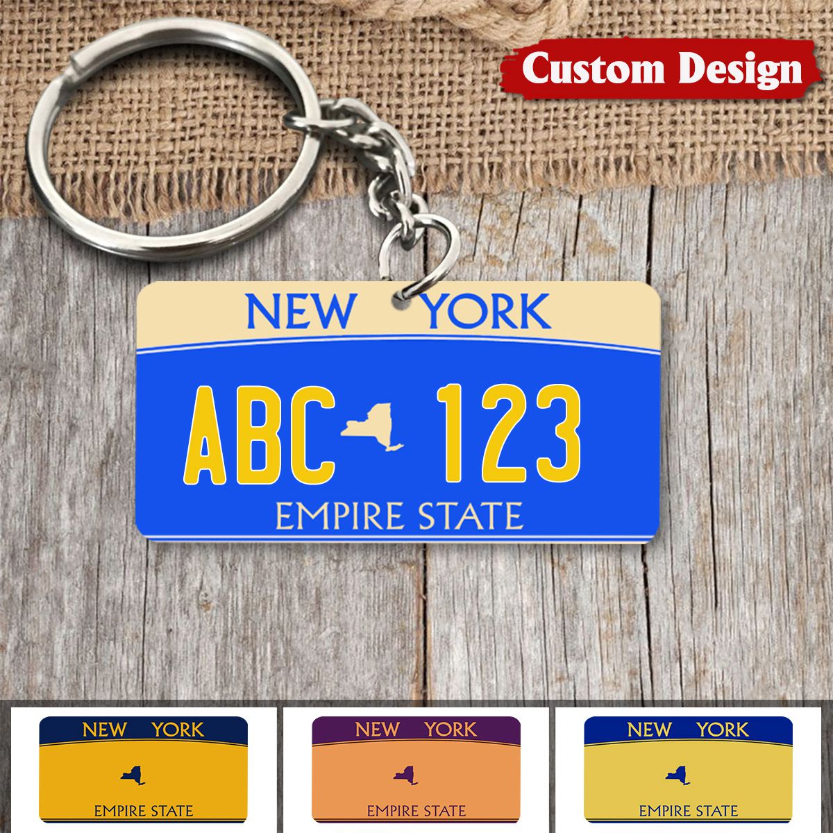 Pivoi New York Personalized License Plate – Custom Text, Yellow Aluminum Vanity Tag