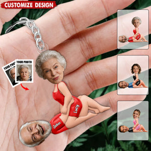 Personalized Naughty Photo Acrylic Keychain - Gifts For Couple