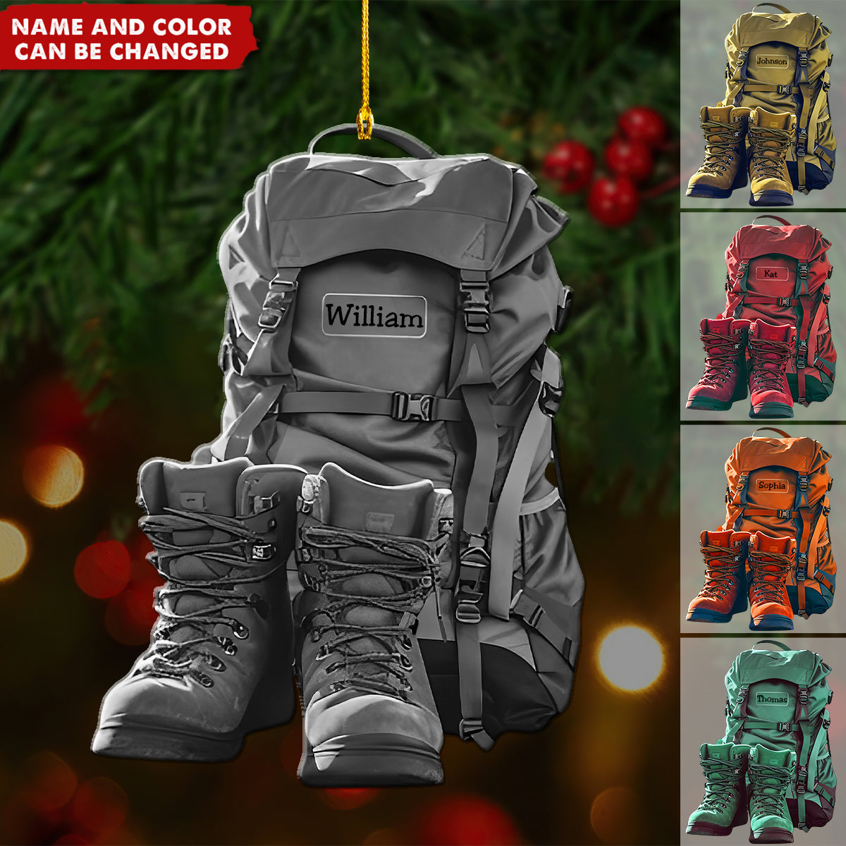 2024 New Release Personalized Hiking Acrylic Christmas Ornament, Gift For Hiking,Camping Lovers