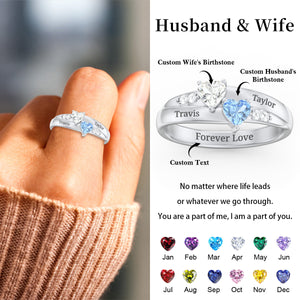 For My Love-Double Heart Gemstone Ring