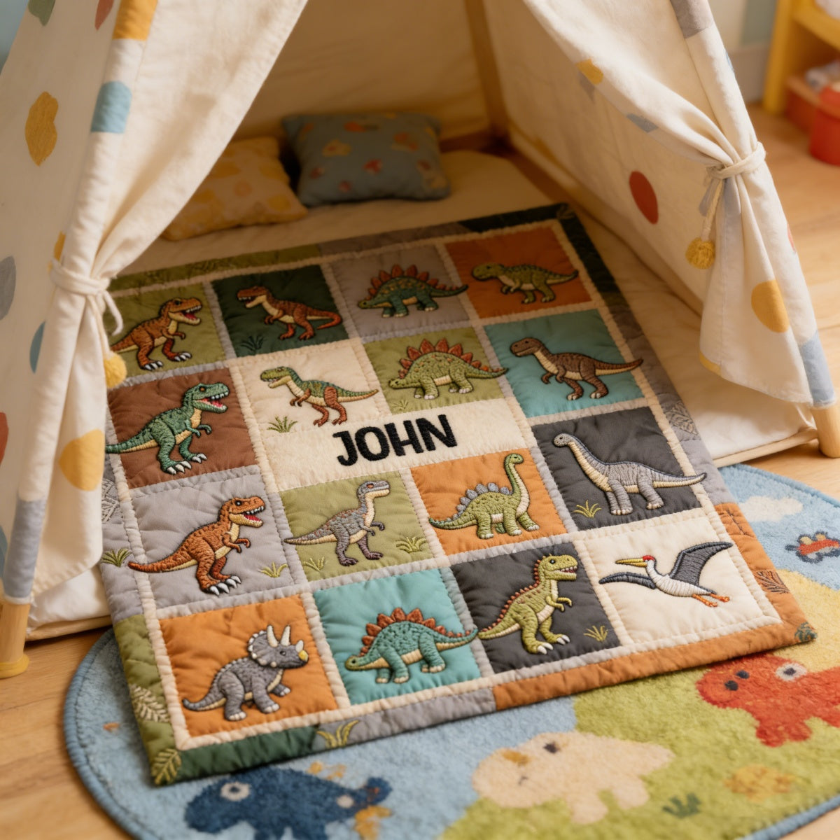 Love Dinosaur - Personalized Kid Blanket