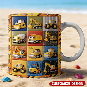 Construction Machines - Personalized Kid Mug