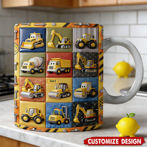 Construction Machines - Personalized Kid Mug