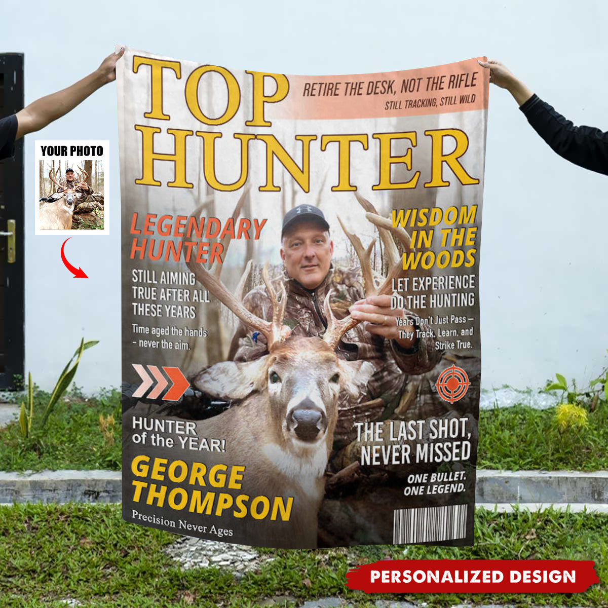 Personalized Retirement Hunting Magazine Blanket-Gifts for Retired Hunters