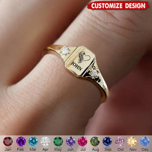I Will Carry You With Me Until I See You Again - Personalized Memorial Birthstone Ring