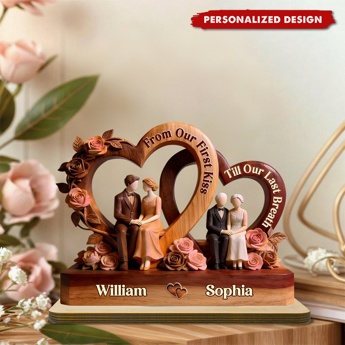 From Our First Kiss Till Our Last Breath-Personalized Acrylic Plaque