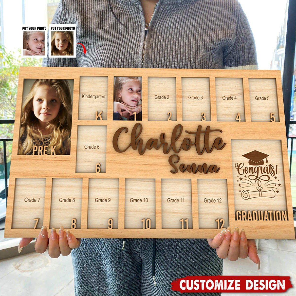 Personalized School Year Photo Frame - Gift For Your Kids