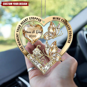 The Moment My Heart Changed Forever - Personalized Custom Car Ornament