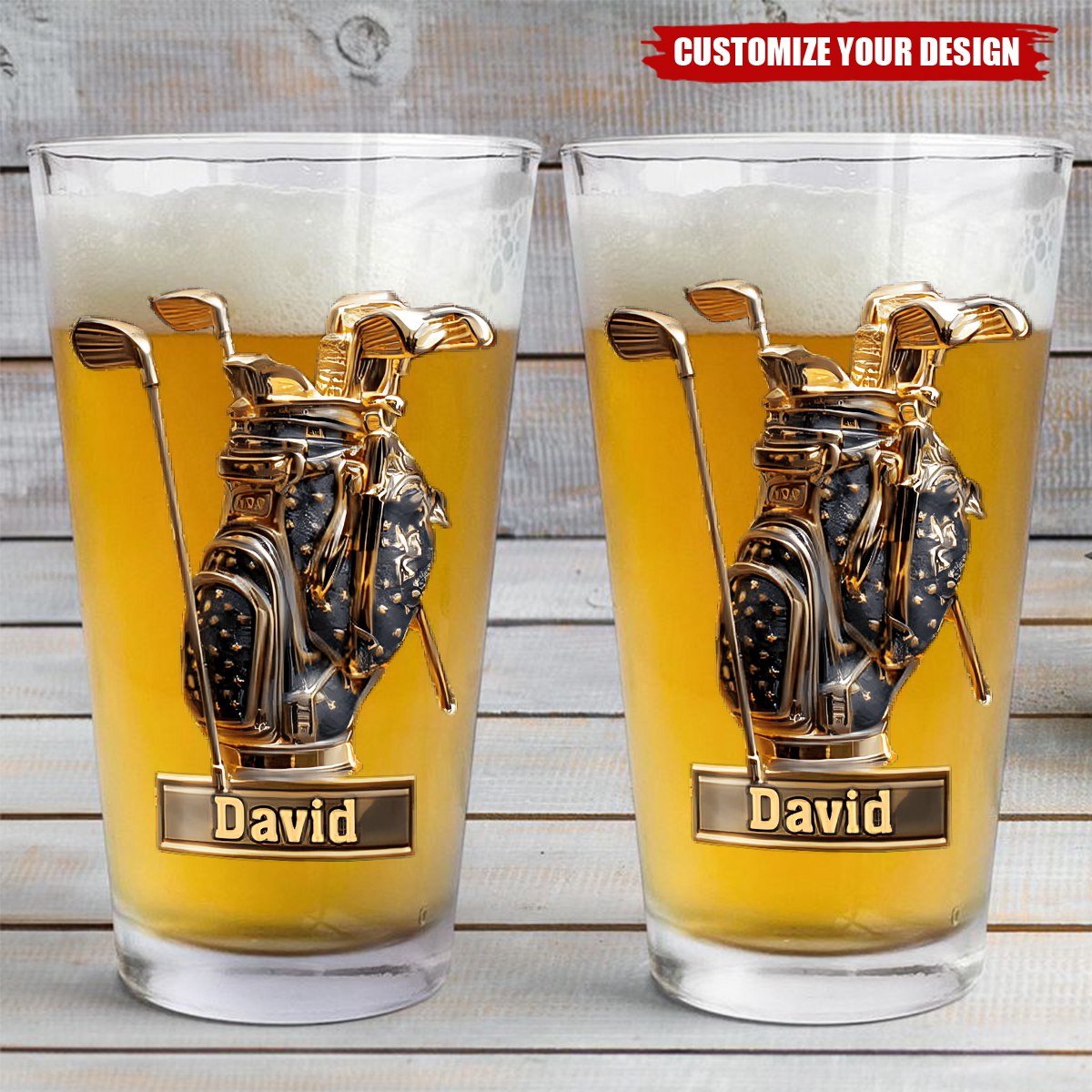 Look For Balls - Personalized Golf Beer Glass