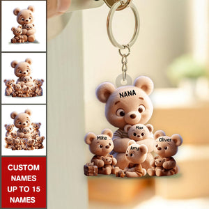 Grandma/ Mama Bear Personalized Acrylic Keychain