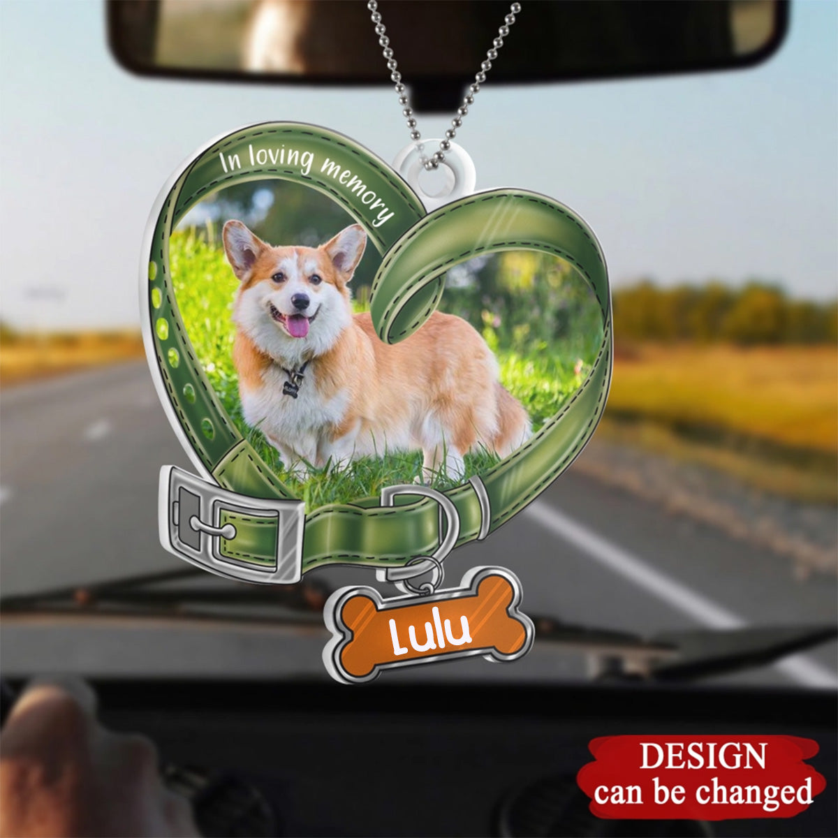 Personalized Memorial Heart Shaped Dog Collar Acrylic Ornament