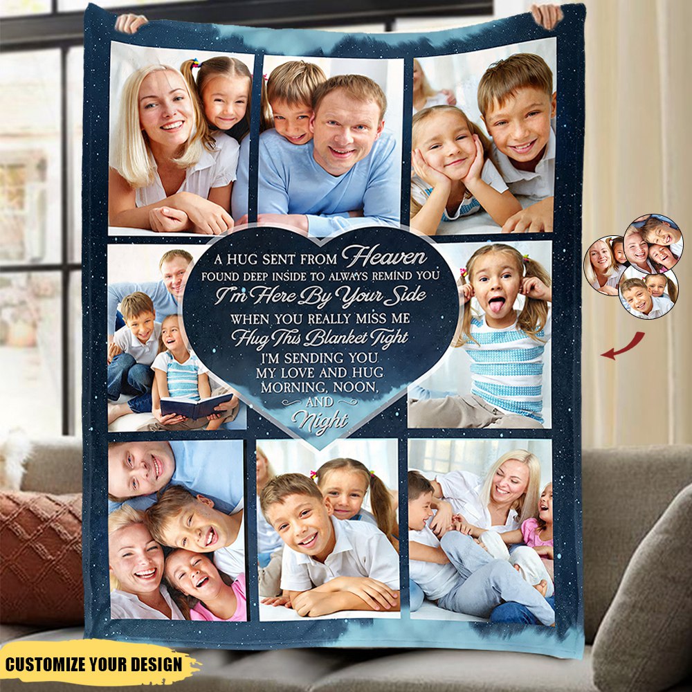 Hugs From Heaven - Personalized Photo Blanket