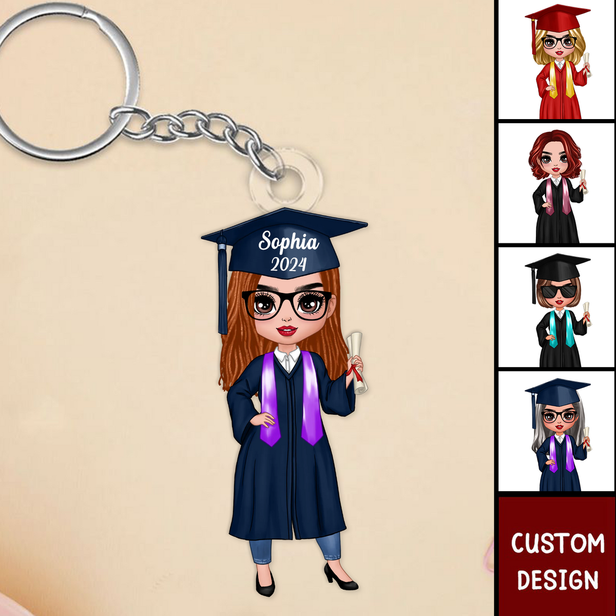 Class Of 2024 Senior Graduation Gift For Daughter Personalized Acrylic Keychain