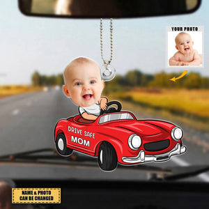 Drive Save Dad/Mom/Papa/Nana - Personalized Photo & Name Car Ornament